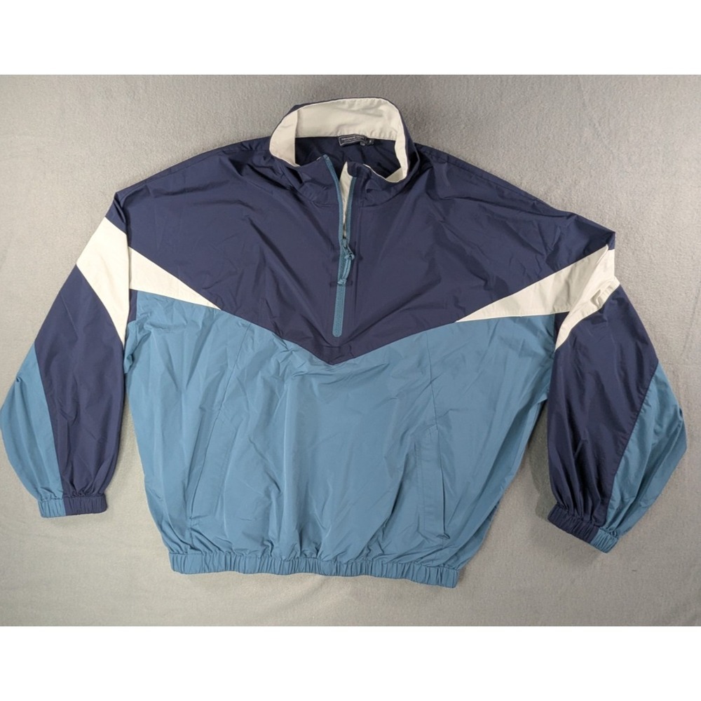Vineyard Vines Mens Colorblock Quarter Zip Windbreaker Jacket Small Blue Navy